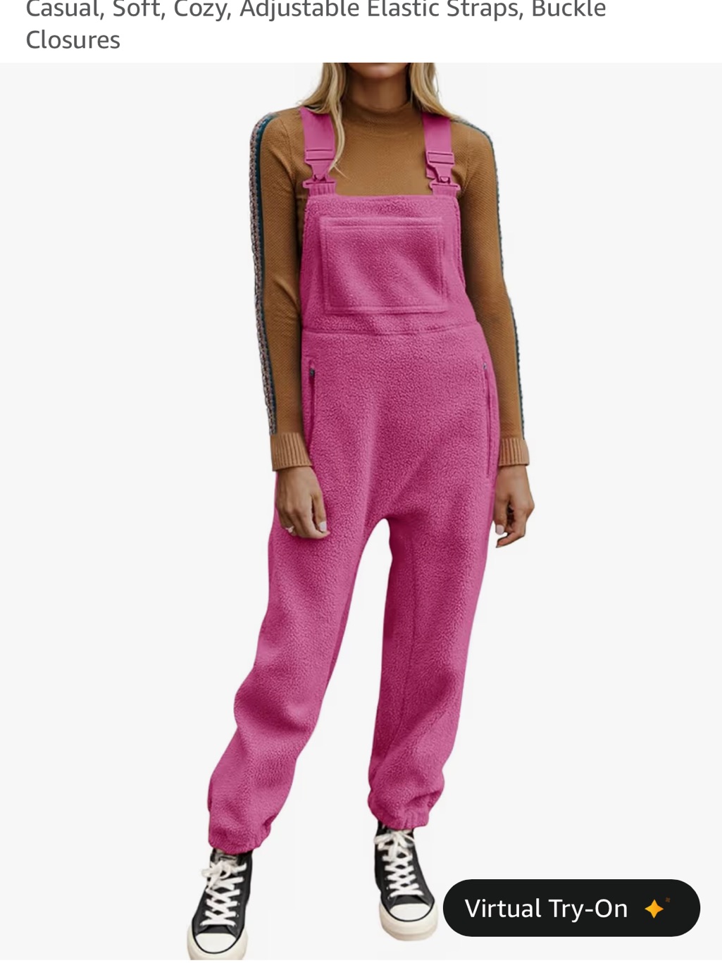 Cozy Fleece Overalls In Bright Pink
